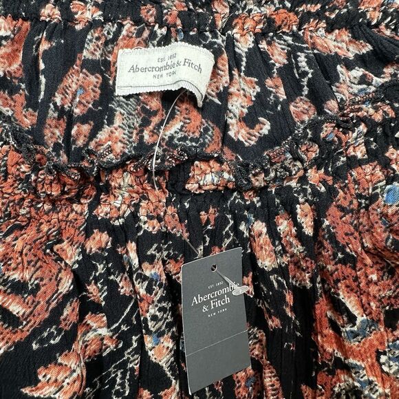 Abercrombie & Fitch NWT Women BOHO Floral Off Shoulder Blouse M Festival Hippie - Picture 6 of 11